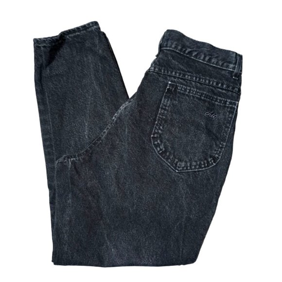 Vintage Chic Jeans Womens Size 14 Petite Black Denim High Waist Rise Mom Made in - Picture 1 of 12